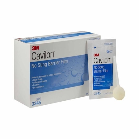 3M Cavilon No Sting Skin Barrier Applicator 26 to 62% Strength Individual Packet Sterile, 3mL, 100PK 3345